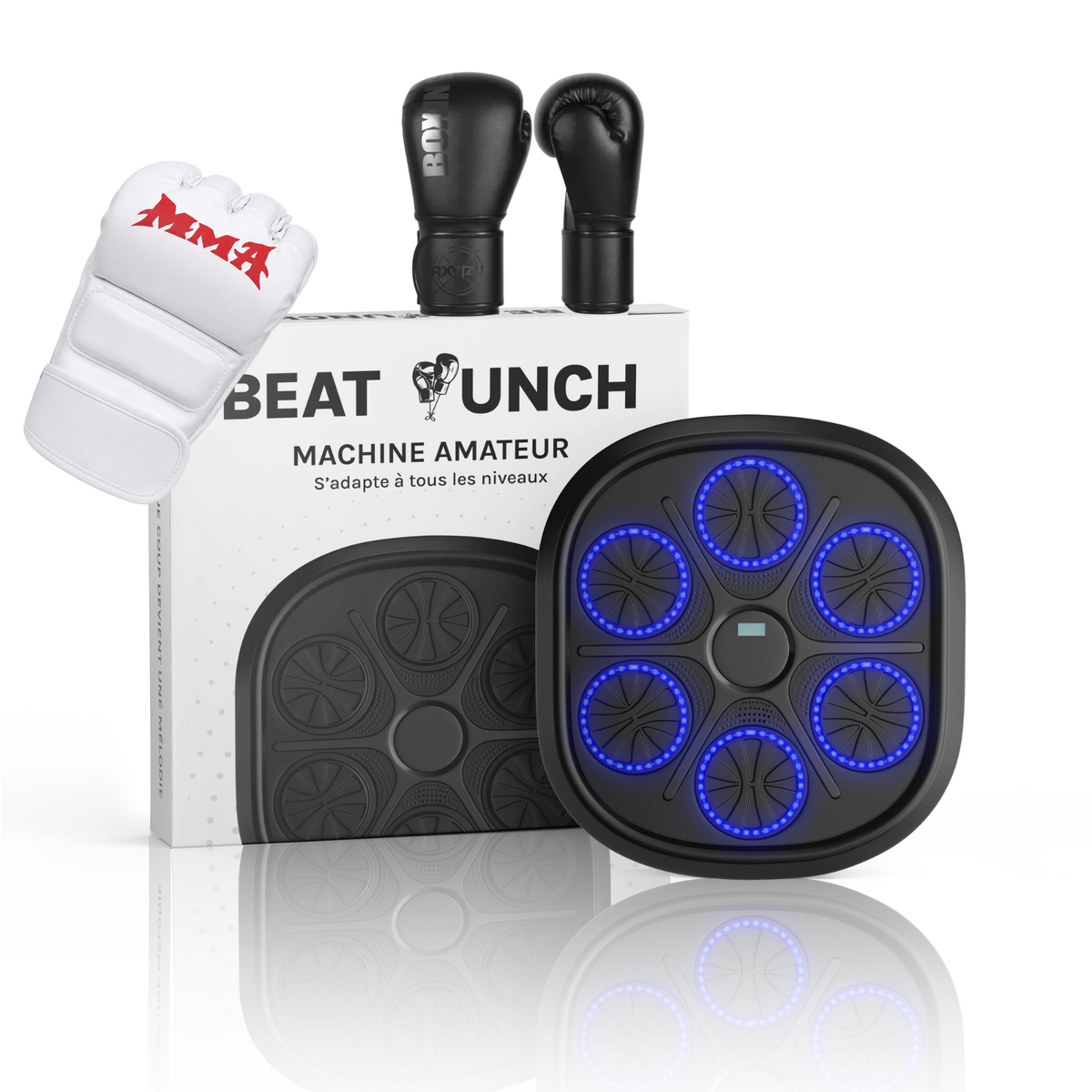1x Macchina Amateur + 1 Paio di Guantoni MMA (Bianco) + 1 Paio di Guantoni Classici (8oz)