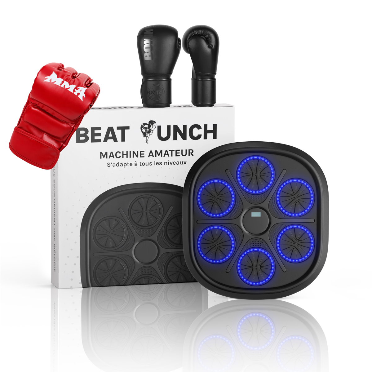 1x Macchina Amateur + 1 Paio di Guantoni MMA (Rosso) + 1 Paio di Guantoni Classici (8oz)