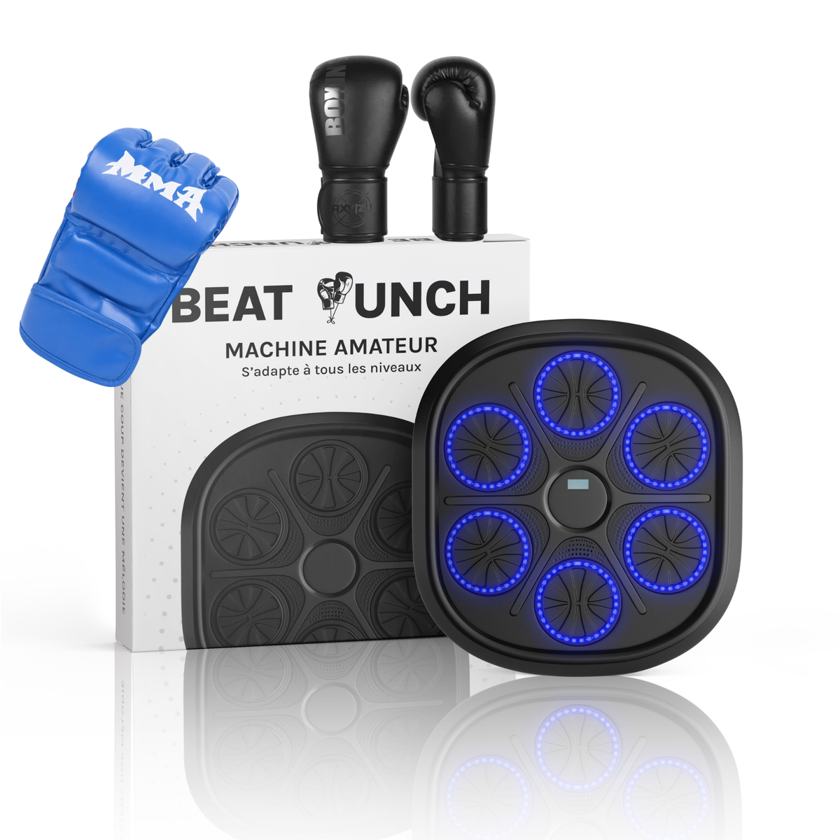 1x Macchina Amateur + 1 Paio di Guantoni MMA (Blu) + 1 Paio di Guantoni Classici (8oz)
