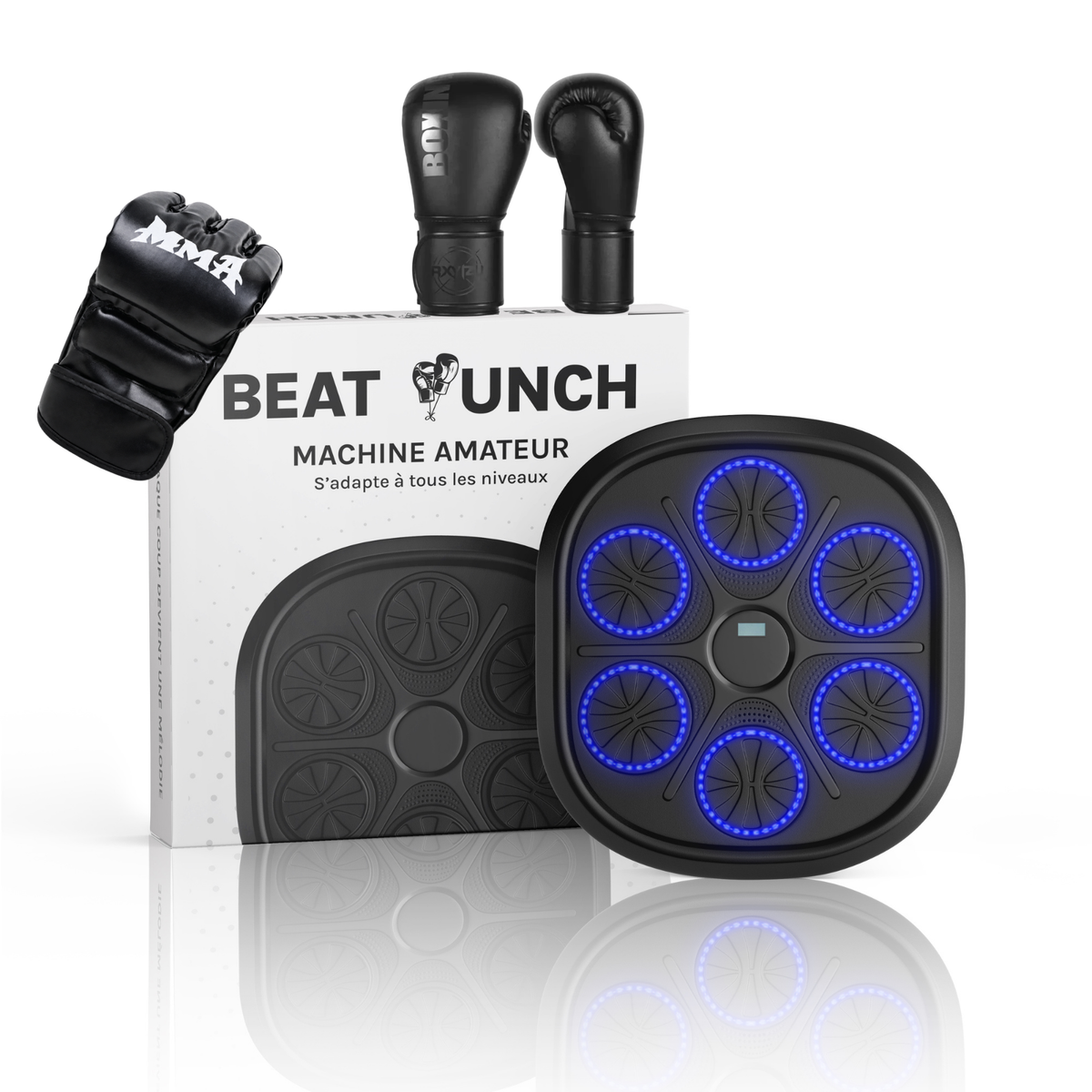 1x Macchina Amateur + 1 Paio di Guantoni MMA (Nero) + 1 Paio di Guantoni Classici (8oz)